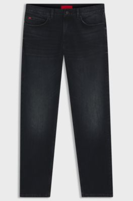 Slim fit-jeans i m&ouml;rkbl&aring; stretchig denim, M&ouml;rkbl&aring;