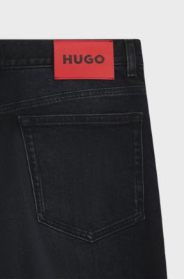 Slim fit-jeans i m&ouml;rkbl&aring; stretchig denim, M&ouml;rkbl&aring;