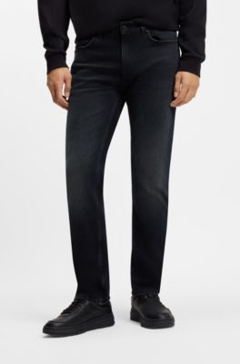 Slim-fit jeans in dark-blue stretch denim, Dark Blue