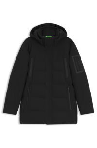Parka d&eacute;perlante en duvet, Noir