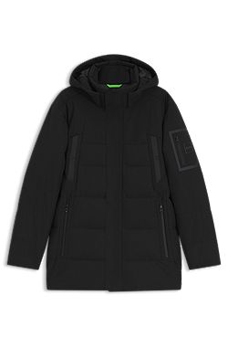 Water-repellent parka jacket with down filling