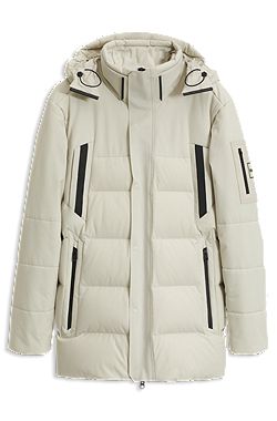Water-repellent parka jacket with down filling