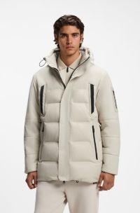 Water-repellent parka jacket with down filling, Natural