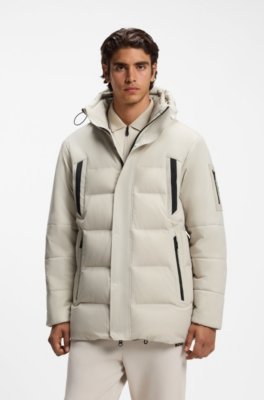 Water-repellent parka jacket with down filling