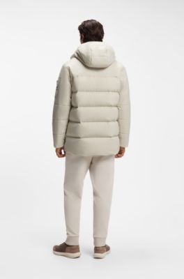 Water-repellent parka jacket with down filling, Natural