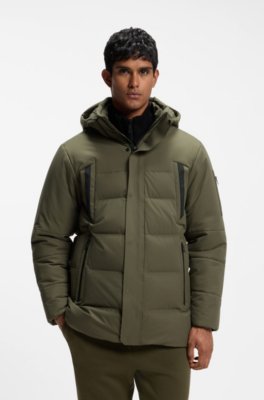 Water-repellent parka jacket with down filling