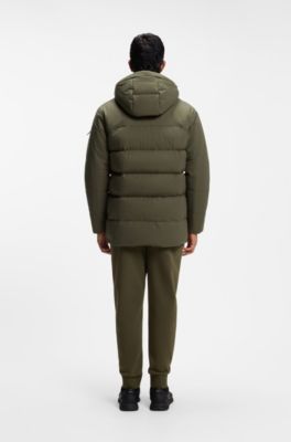 Water-repellent parka jacket with down filling, Olive