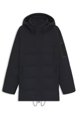 Water-repellent parka jacket with down filling, Dark Blue