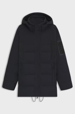 Waterafstotende parka met donsvulling, Donkerblauw