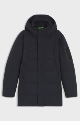 Water-repellent parka jacket with down filling, Dark Blue