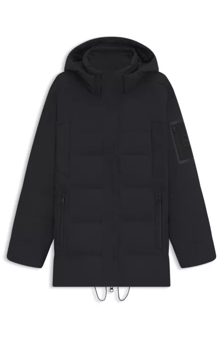 Water-repellent parka jacket with down filling