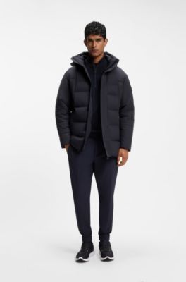 Water-repellent parka jacket with down filling, Dark Blue