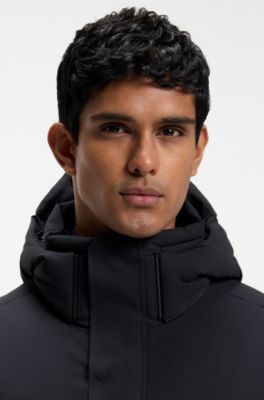 Water-repellent parka jacket with down filling, Dark Blue