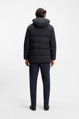 Water-repellent parka jacket with down filling, Dark Blue