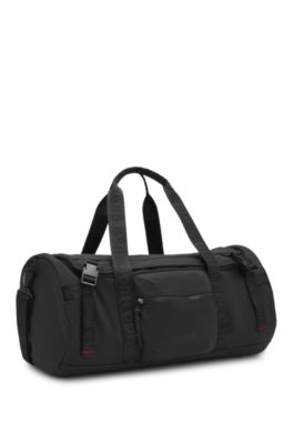 Holdall with logo straps, Black