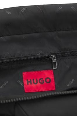 Holdall with logo straps, Black