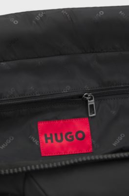 Holdall with logo straps, Black