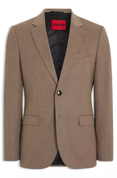 Extra-slim-fit suit jacket in melange flannel