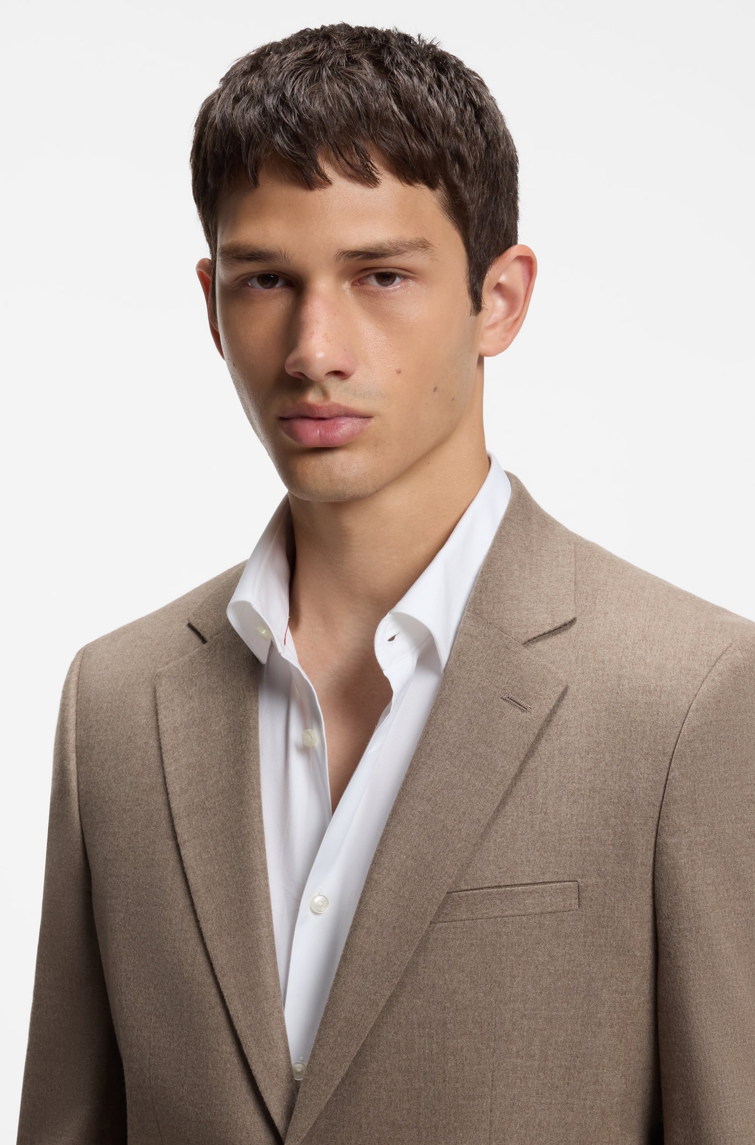 Hugo Extra-slim-fit suit jacket in melange flannel kavajer & blazers herr – bild 3