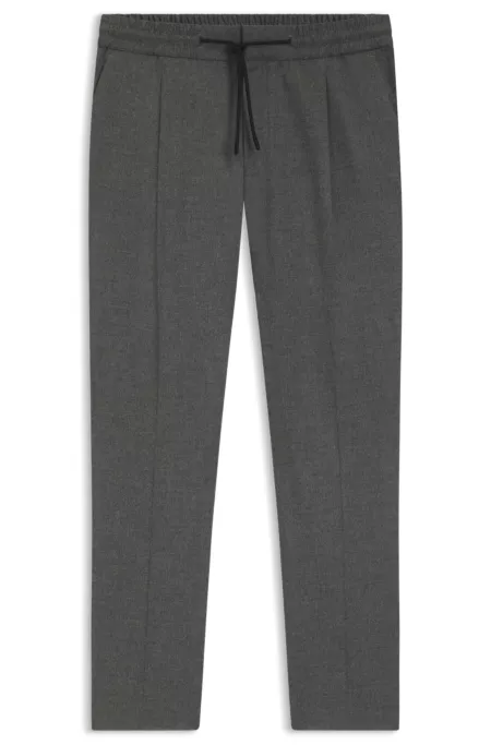 Slim-fit trousers in melange stretch flannel