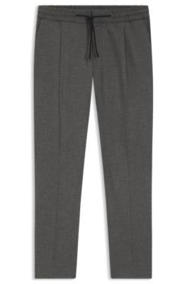 Slim-fit trousers in melange stretch flannel 1