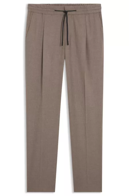 Slim-fit trousers in melange stretch flannel