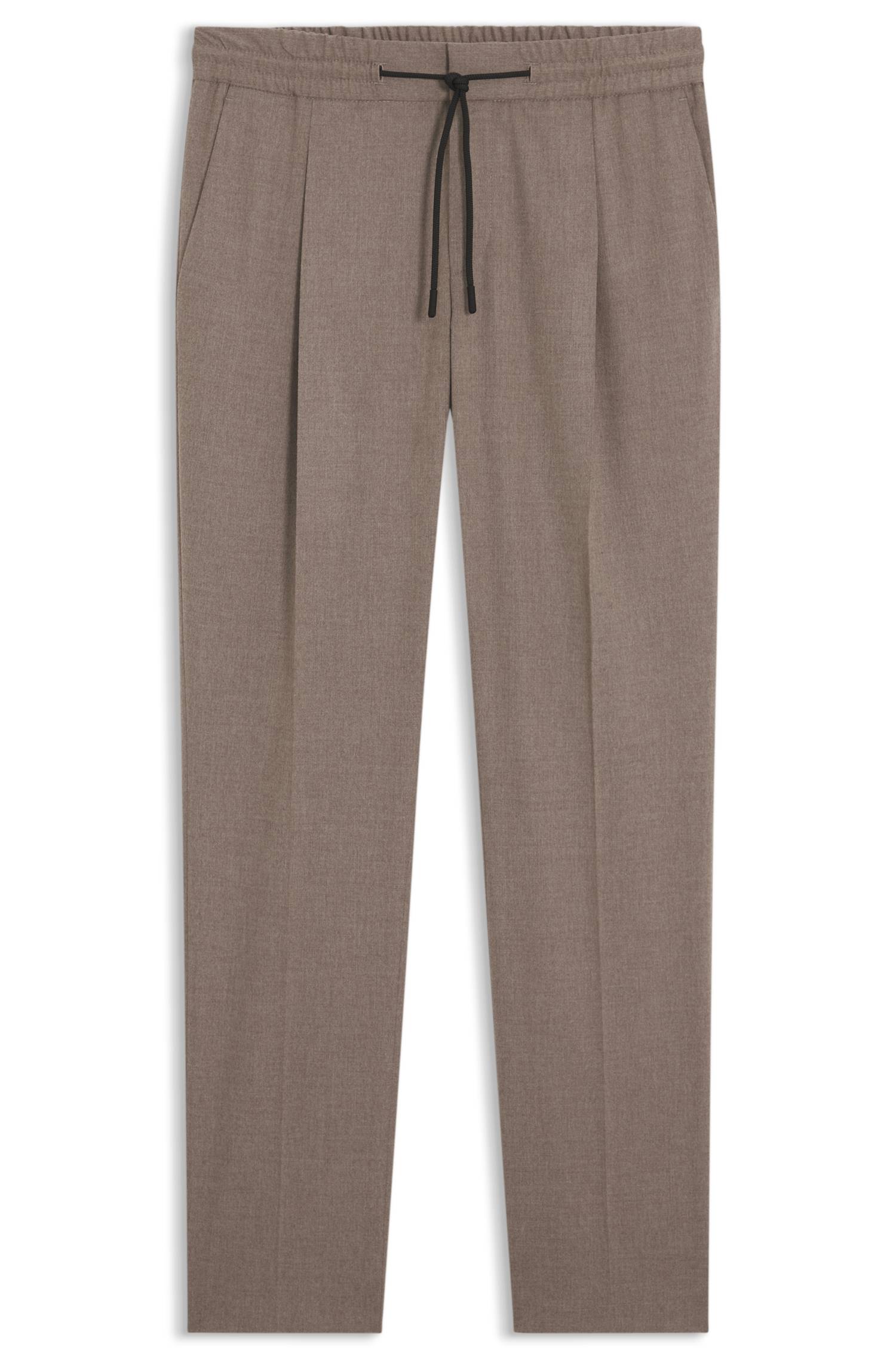 Hugo Slim-fit trousers in melange stretch flannel byxor herr – bild 4