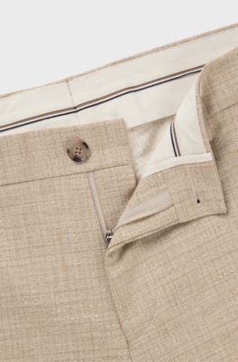 Formal trousers in stretch tweed, Light Beige