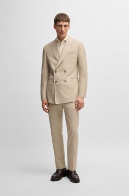 Formal trousers in stretch tweed, Light Beige