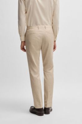 Formal trousers in stretch tweed, Light Beige