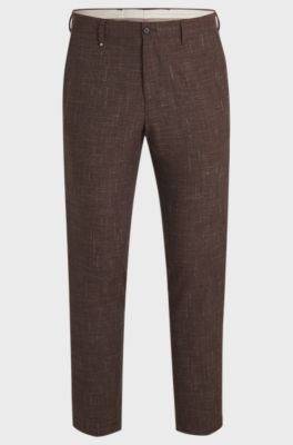 Formal trousers in stretch tweed, Dark Brown
