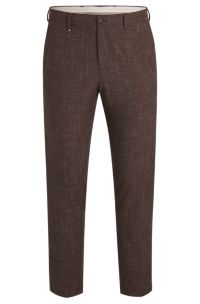 Formal trousers in stretch tweed, Dark Brown