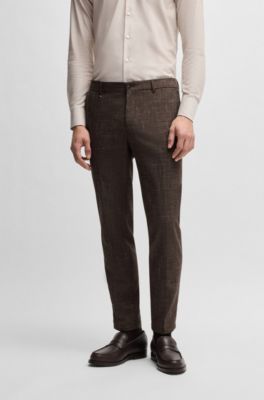 Formal trousers in stretch tweed, Dark Brown
