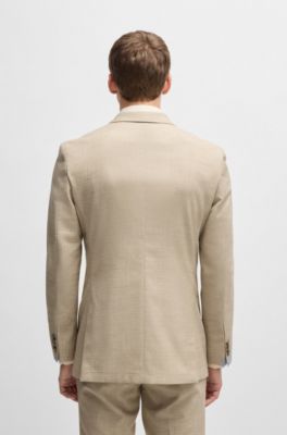 Double-breasted jacket in stretch tweed, White
