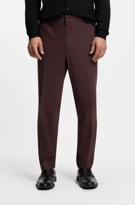 Pantalon Slim en popeline de laine mélangée