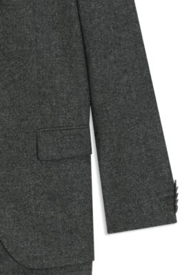 Tv&aring;delad modern fit kostym i ullblandad tweed, Ljusgr&aring;