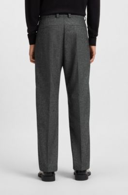 Two-piece modern-fit suit in wool-blend tweed, Light Grey