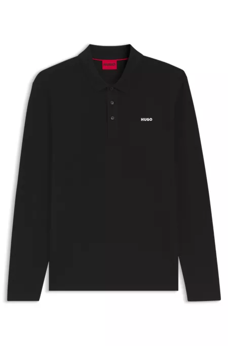 Cotton-piqué polo shirt with logo print