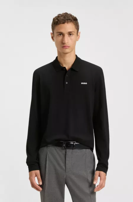 Cotton-piqué polo shirt with logo print