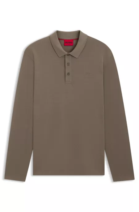 Cotton-piqué polo shirt with logo print