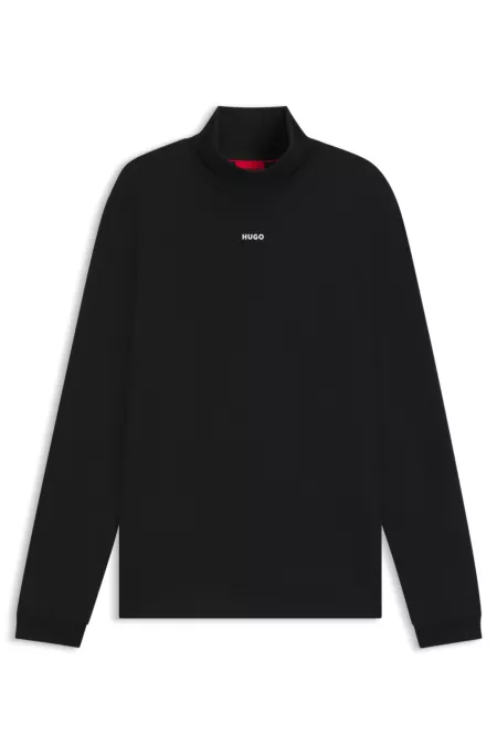 Rollneck logo T-shirt in cotton