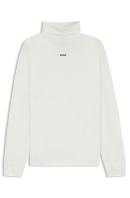 Rollneck logo T-shirt in cotton, White