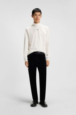 Rollneck logo T-shirt in cotton, White