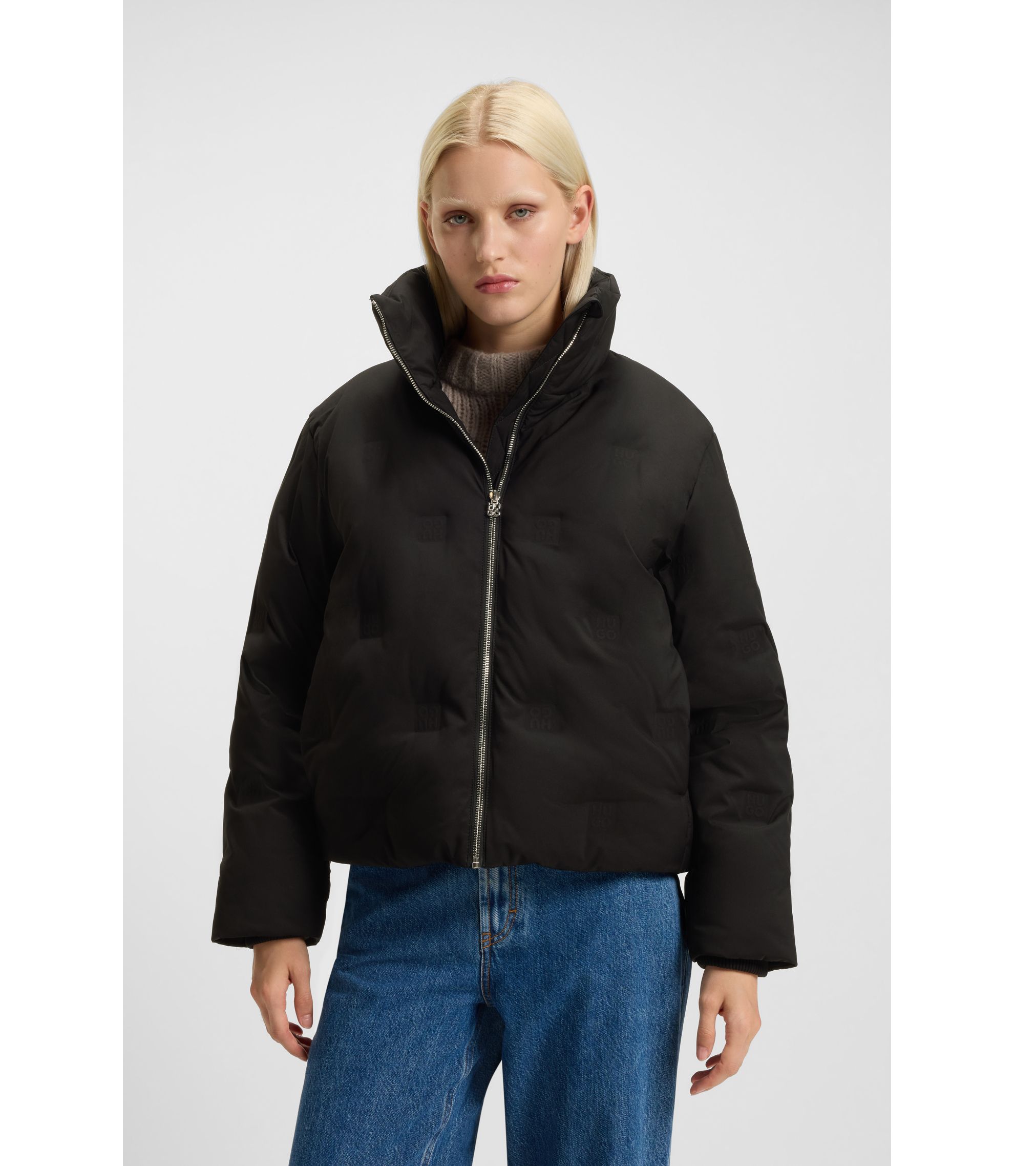 Wasserabweisende Steppjacke mit Stack-Logo-Prägung