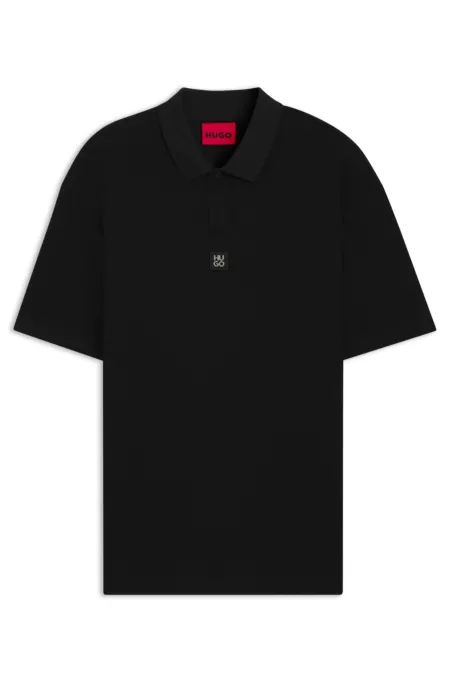 Relaxed-fit polo shirt with jacquard pattern