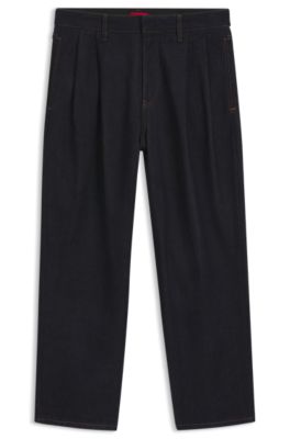 Baggy-fit jeans in dark-blue denim, Dark Blue