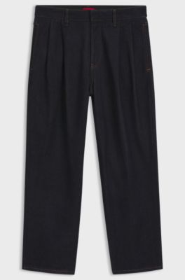 Baggy-fit jeans in dark-blue denim, Dark Blue