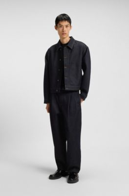 Baggy-fit jeans in dark-blue denim, Dark Blue