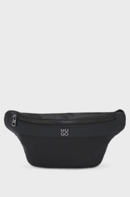 Twill belt bag with stacked-logo hardware, Black