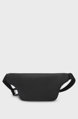 Twill belt bag with stacked-logo hardware, Black